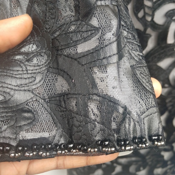 Lace And Leather One Peice Dress - Picture 5 of 8